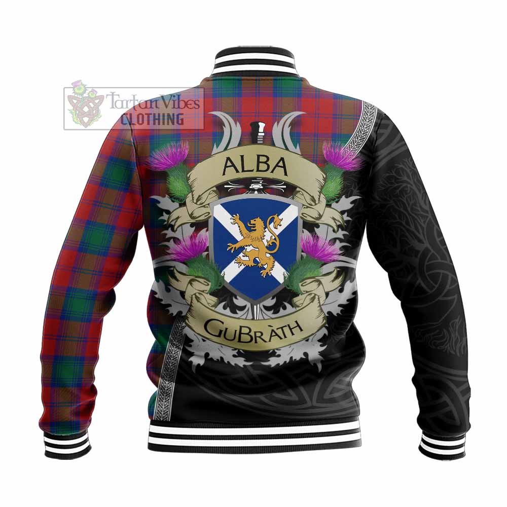 Auchinleck (Affleck) Tartan Family Crest Baseball Jacket Lion Rampant Royal Thistle Shield Celtic Inspired - Tartan Vibes Clothing