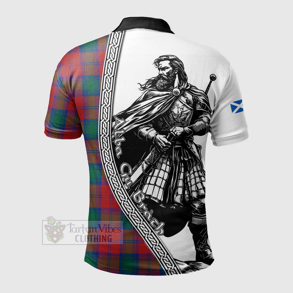 Tartan Vibes Clothing Auchinleck (Affleck) Tartan Clan Crest Polo Shirt with Highlander Warrior Celtic Style