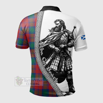 Auchinleck (Affleck) Tartan Clan Crest Polo Shirt with Highlander Warrior Celtic Style