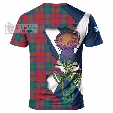 Tartan Vibes Clothing Auchinleck (Affleck) Tartan Family Crest T-Shirt Scottish Thistle Celtic Inspired