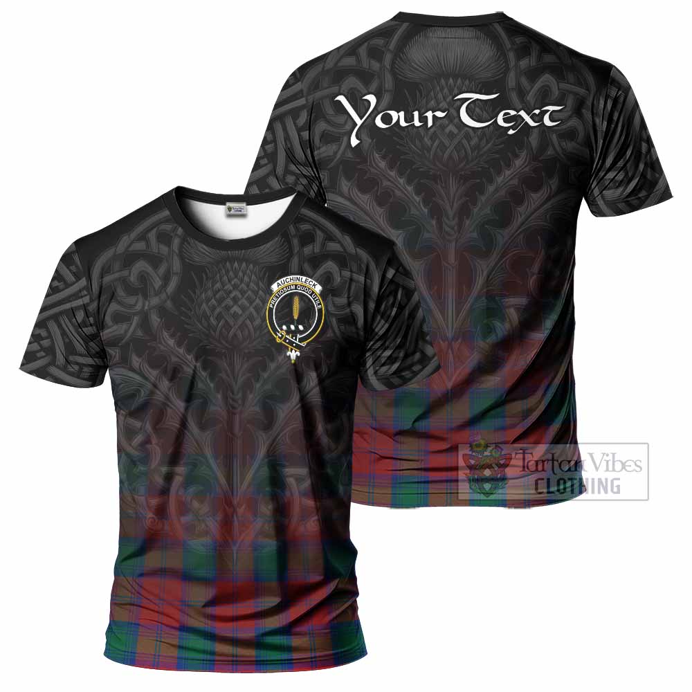 Auchinleck (Affleck) Tartan T-Shirt with Family Crest Celtic Thistle Vibes - Tartan Vibes Clothing