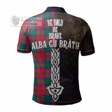 Auchinleck (Affleck) Tartan Family Crest Polo Shirt Alba Gu Brath Be Brave Lion Ancient Style - Tartan Vibes Clothing
