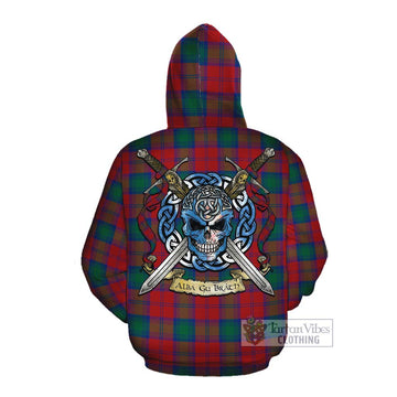 Auchinleck (Affleck) Tartan Cotton Hoodie with Family Crest Celtic Skull Style Pullover Hoodie - Tartan Vibes Clothing