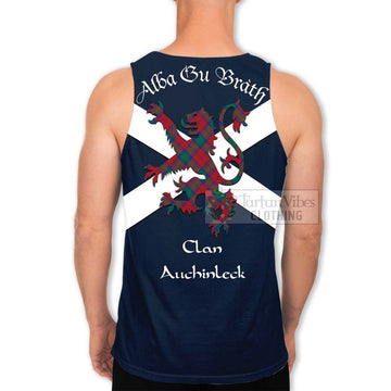 Auchinleck (Affleck) Tartan Lion Rampant Men's Tank Top Proudly Display Your Heritage with Alba Gu Brath and Clan Name - Tartan Vibes Clothing