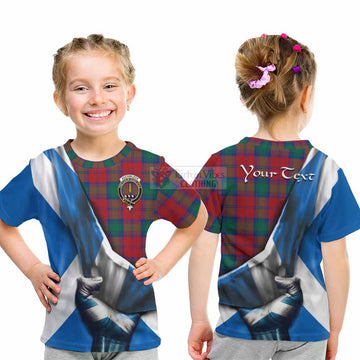 Auchinleck (Affleck) Tartan Kid T-Shirt with Family Crest Scotland Patriotic Style - Tartan Vibes Clothing