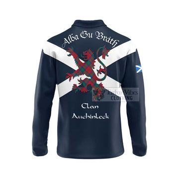 Auchinleck (Affleck) Tartan Lion Rampant Long Sleeve Polo Shirt Proudly Display Your Heritage with Alba Gu Brath and Clan Name - Tartan Vibes Clothing