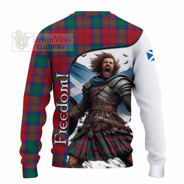 Tartan Vibes Clothing Auchinleck (Affleck) Crest Tartan Knitted Sweater Inspired by the Freedom of Scottish Warrior