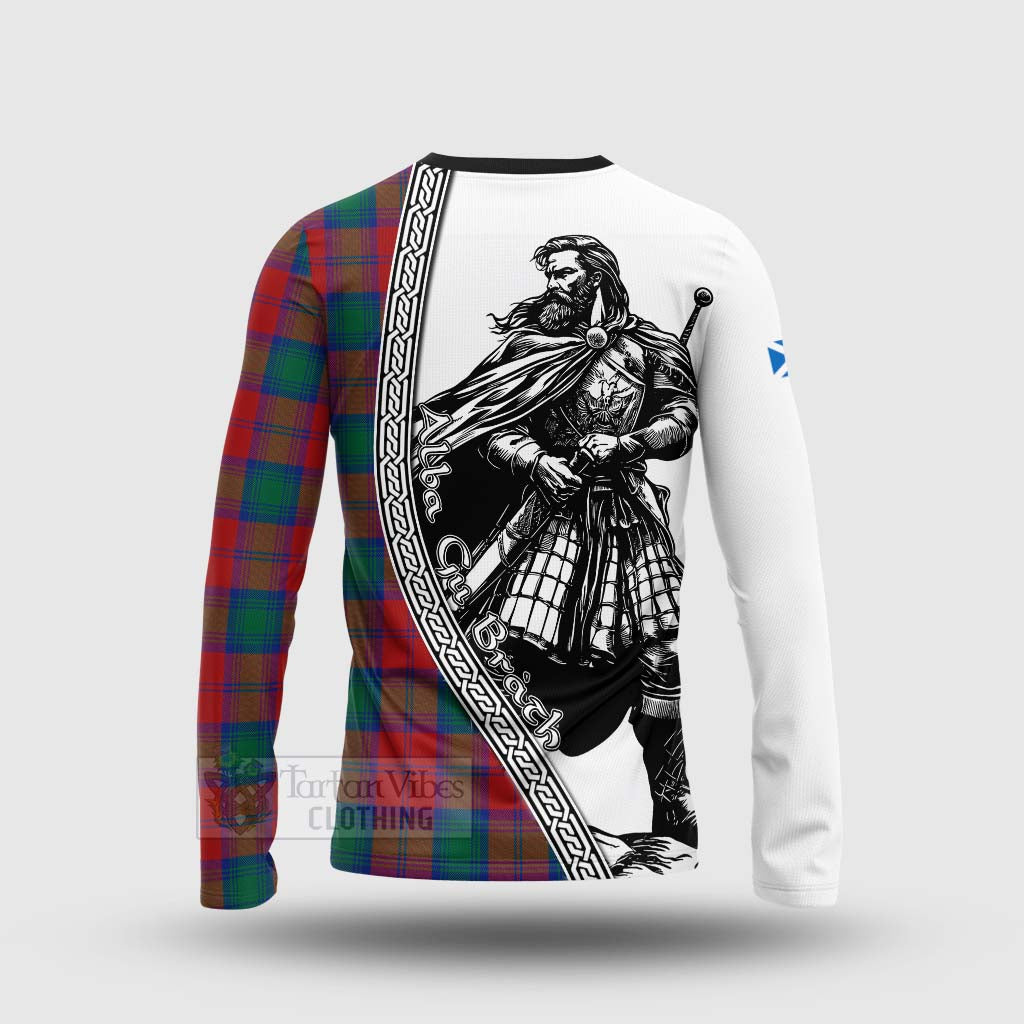 Auchinleck (Affleck) Tartan Clan Crest Long Sleeve T-Shirt with Highlander Warrior Celtic Style - Tartan Vibes Clothing