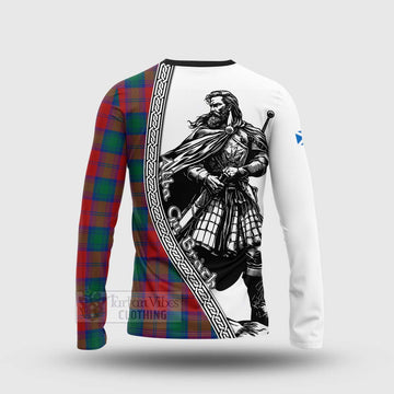 Auchinleck (Affleck) Tartan Clan Crest Long Sleeve T-Shirt with Highlander Warrior Celtic Style - Tartan Vibes Clothing