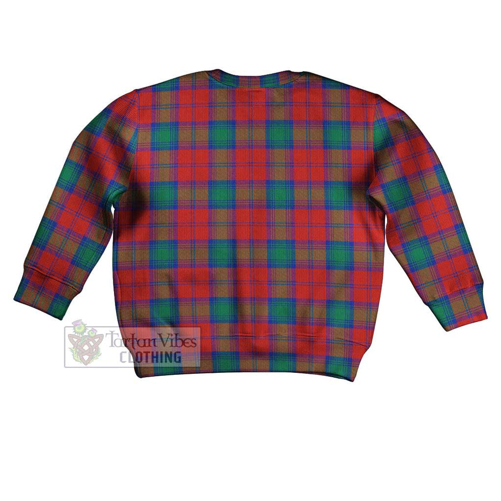 Auchinleck (Affleck) Tartan Kid Ugly Sweater with Family Crest - Tartan Vibes Clothing