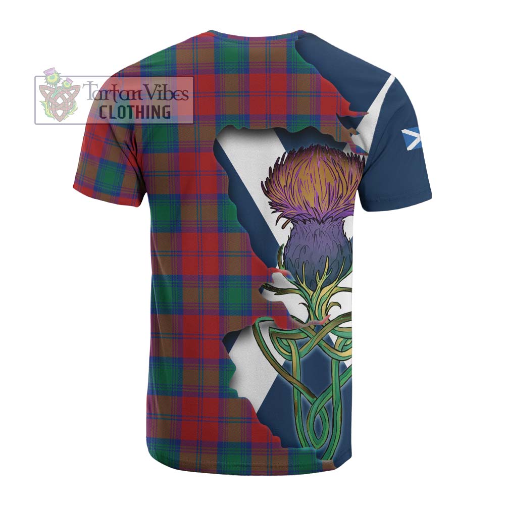 Tartan Vibes Clothing Auchinleck (Affleck) Tartan Family Crest Cotton T-shirt Scottish Thistle Celtic Inspired