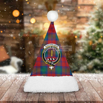 Tartan Vibes Clothing Auchinleck (Affleck) Tartan Christmas Santa Hats with Family Crest