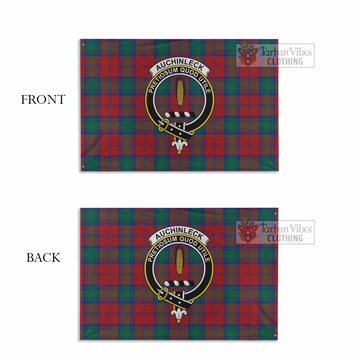 Tartan Vibes Clothing Auchinleck (Affleck) Tartan House Flag with Family Crest