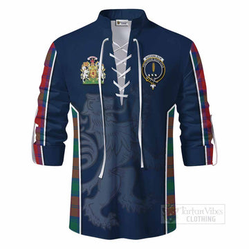 Auchinleck (Affleck) Tartan Ghillie Kilt Shirt with Family Crest and Lion Rampant Vibes Sport Style - Tartan Vibes Clothing