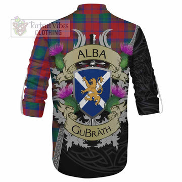 Auchinleck (Affleck) Tartan Family Crest Ghillie Kilt Shirt Lion Rampant Royal Thistle Shield Celtic Inspired - Tartan Vibes Clothing