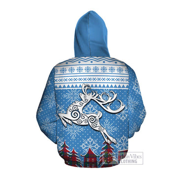 Auchinleck (Affleck) Clan Christmas Cotton Hoodie Celtic Reindeer Style Pullover Hoodie - Tartan Vibes Clothing