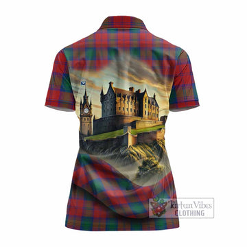 Auchinleck (Affleck) Tartan Family Crest Women's Polo Shirt with Scottish Ancient Castle Style - Tartan Vibes Clothing