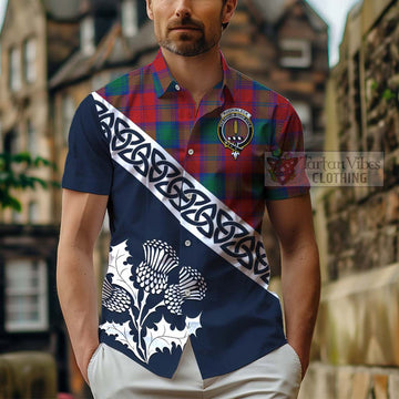 Auchinleck (Affleck) Tartan Hawaiian Shirt Featuring Thistle and Scotland Map - Tartan Vibes Clothing