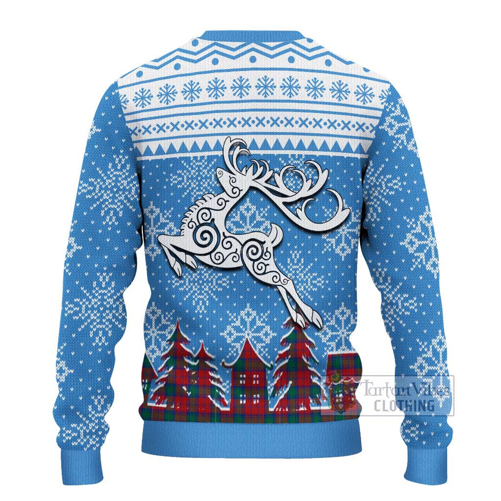 Auchinleck (Affleck) Clan Christmas Ugly Sweater Celtic Reindeer Style - Tartan Vibes Clothing