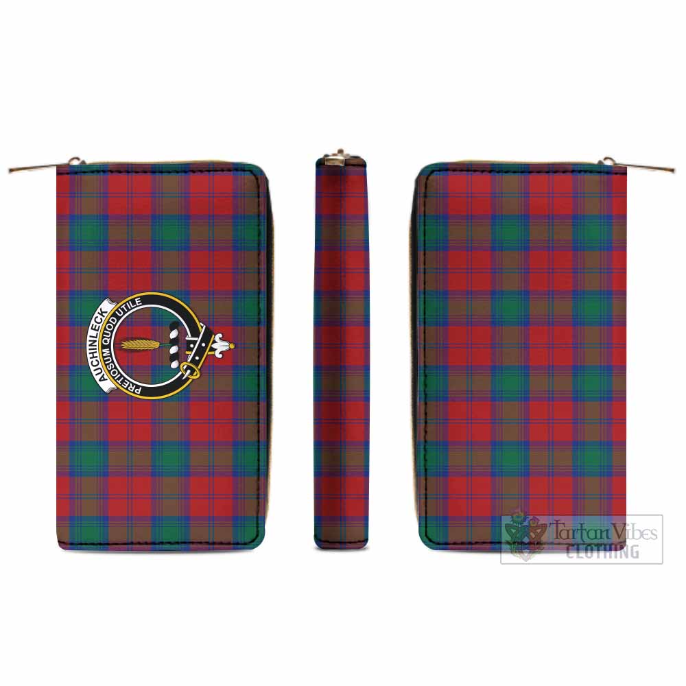 Auchinleck (Affleck) Tartan Women's Leather Wallet with Family Crest - Tartan Vibes Clothing