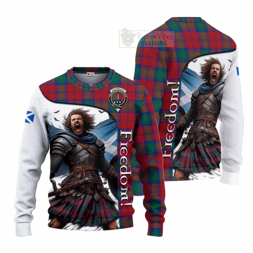 Tartan Vibes Clothing Auchinleck (Affleck) Crest Tartan Knitted Sweater Inspired by the Freedom of Scottish Warrior