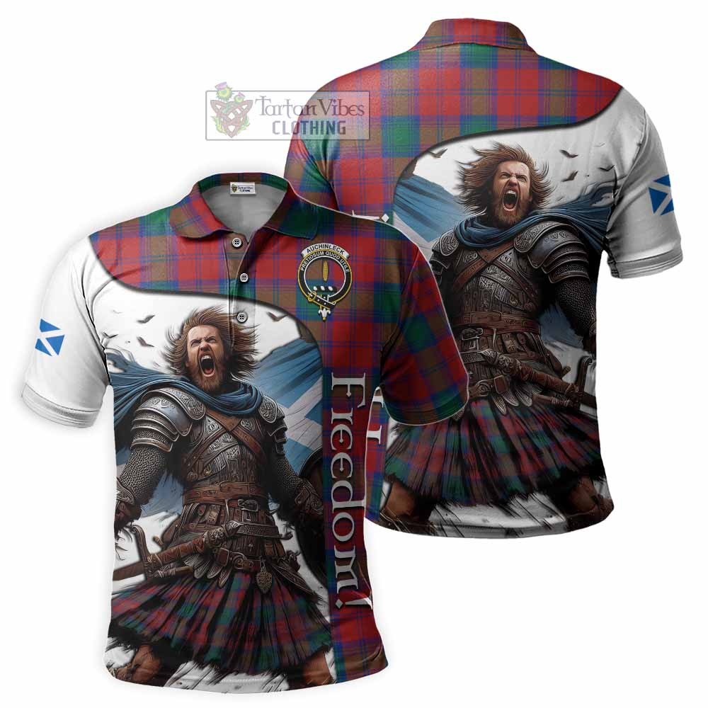 Tartan Vibes Clothing Auchinleck (Affleck) Crest Tartan Polo Shirt Inspired by the Freedom of Scottish Warrior