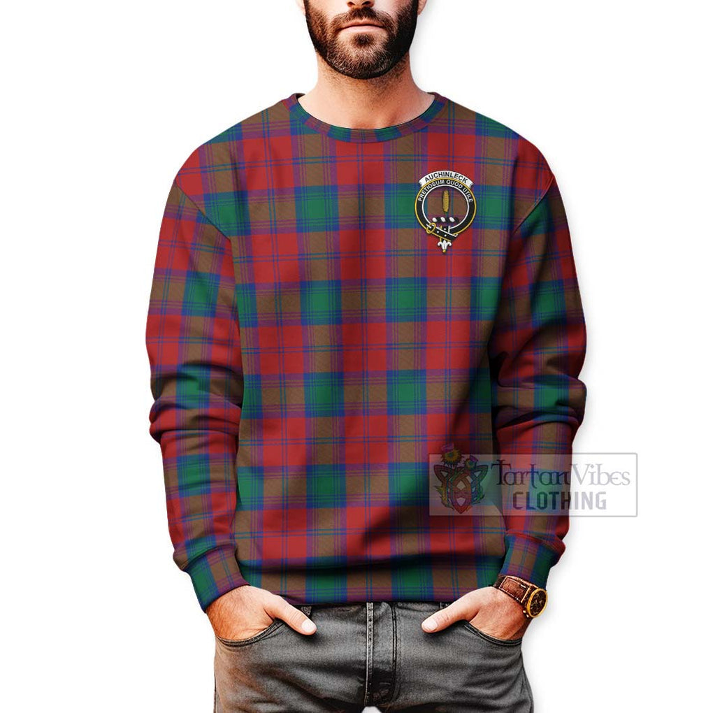 Auchinleck (Affleck) Tartan Sweatshirt with Family Crest Celtic Skull Style - Tartan Vibes Clothing