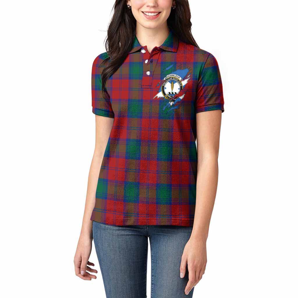 Auchinleck (Affleck) Clan Crest In Me Tartan Women Polo Shirt Scotland Flag Style