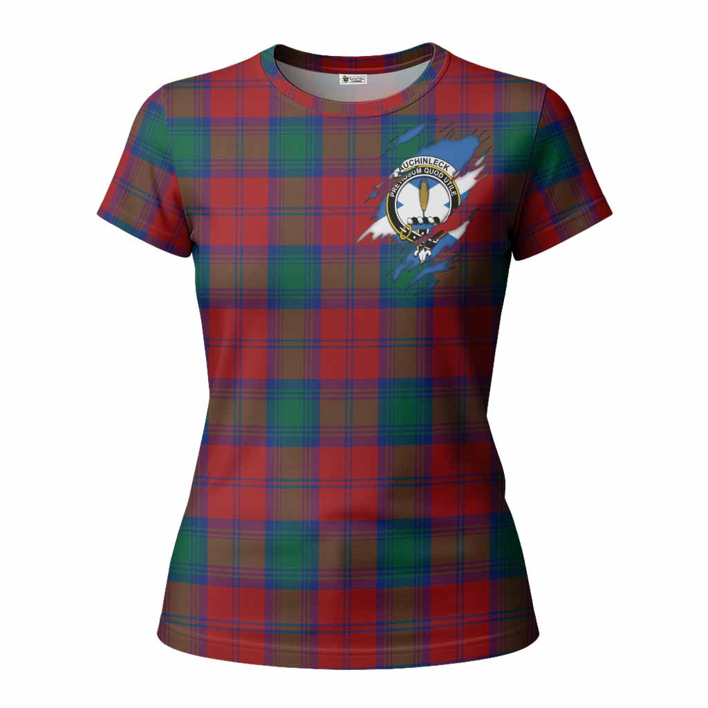 Auchinleck (Affleck) Clan Crest In Me Tartan Women T shirt Scotland Flag Style