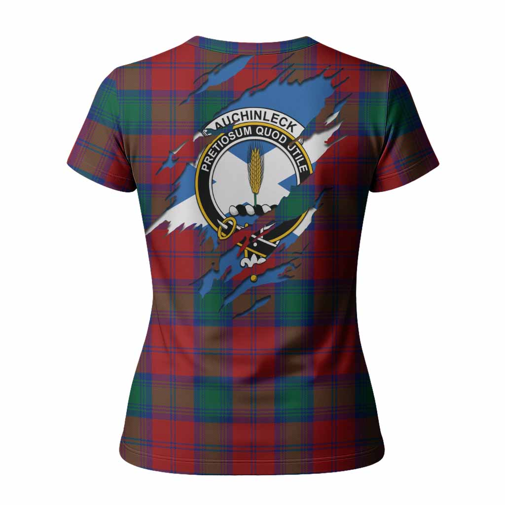 Auchinleck (Affleck) Clan Crest In Me Tartan Women T shirt Scotland Flag Style