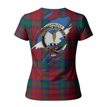 Auchinleck (Affleck) Clan Crest In Me Tartan Women T shirt Scotland Flag Style