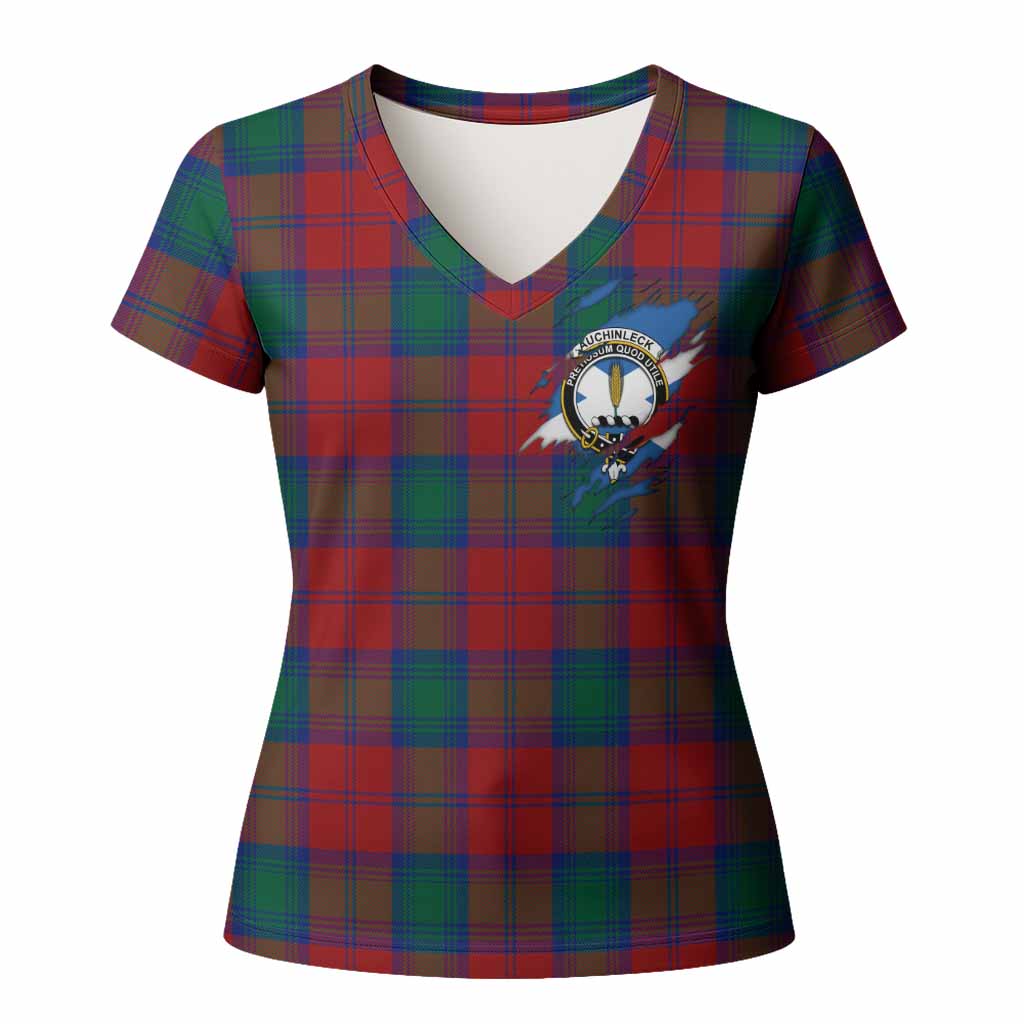 Auchinleck (Affleck) Clan Crest In Me Tartan Women T shirt Scotland Flag Style
