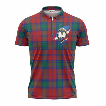 Auchinleck (Affleck) Clan Crest In Me Tartan Zipper Polo Shirt Scotland Flag Style