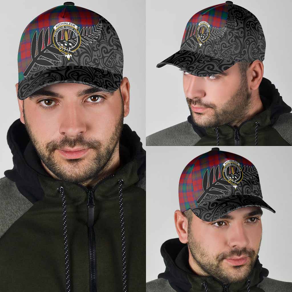 Auchinleck (Affleck) Crest Tartan Classic Cap with New Zealand Silver Fern Half Style