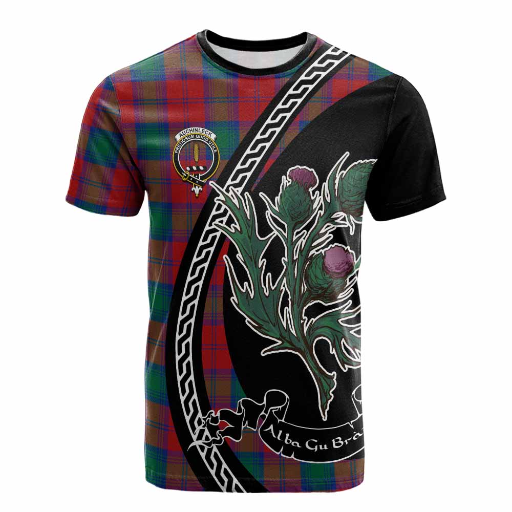Auchinleck (Affleck) Family Crest Tartan Cotton T-shirt Alba Thistle Inspired - Tartan Vibes Clothing