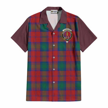 Auchinleck (Affleck) Tartan Accent Cotton Hawaiian Shirt with Family Crest