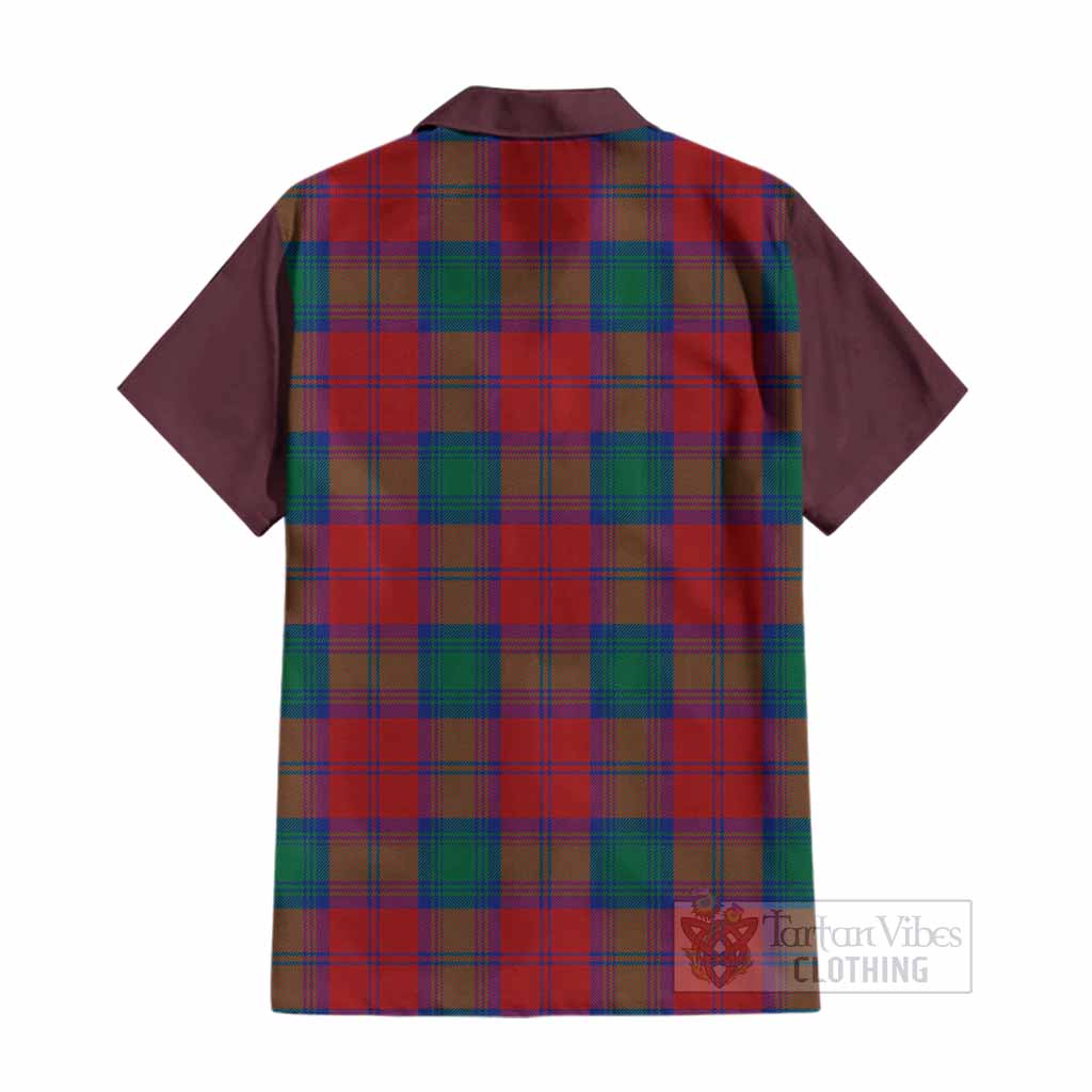Auchinleck (Affleck) Tartan Accent Cotton Hawaiian Shirt with Family Crest