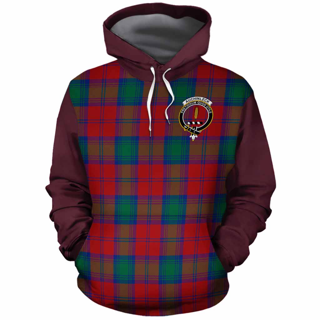 Auchinleck (Affleck) Tartan Accent Cotton Hoodie with Family Crest