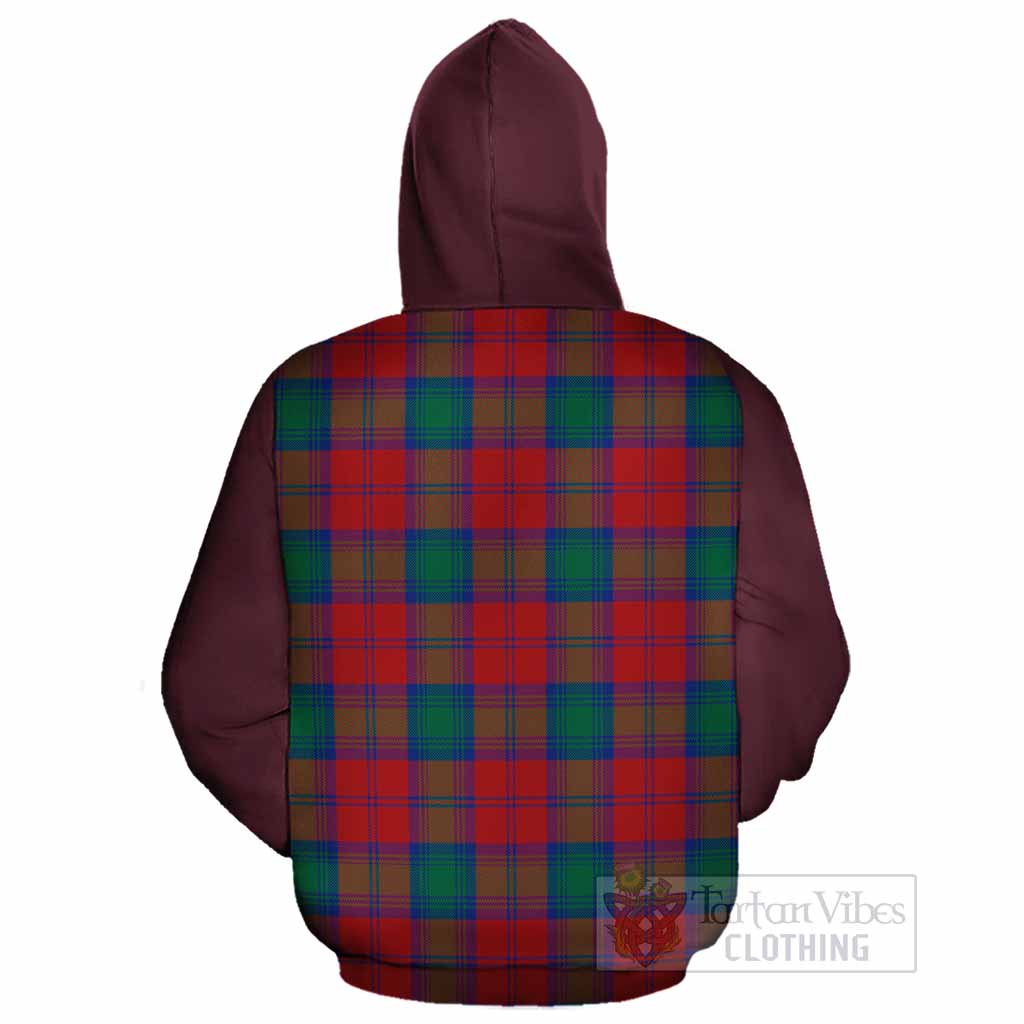 Auchinleck (Affleck) Tartan Accent Cotton Hoodie with Family Crest