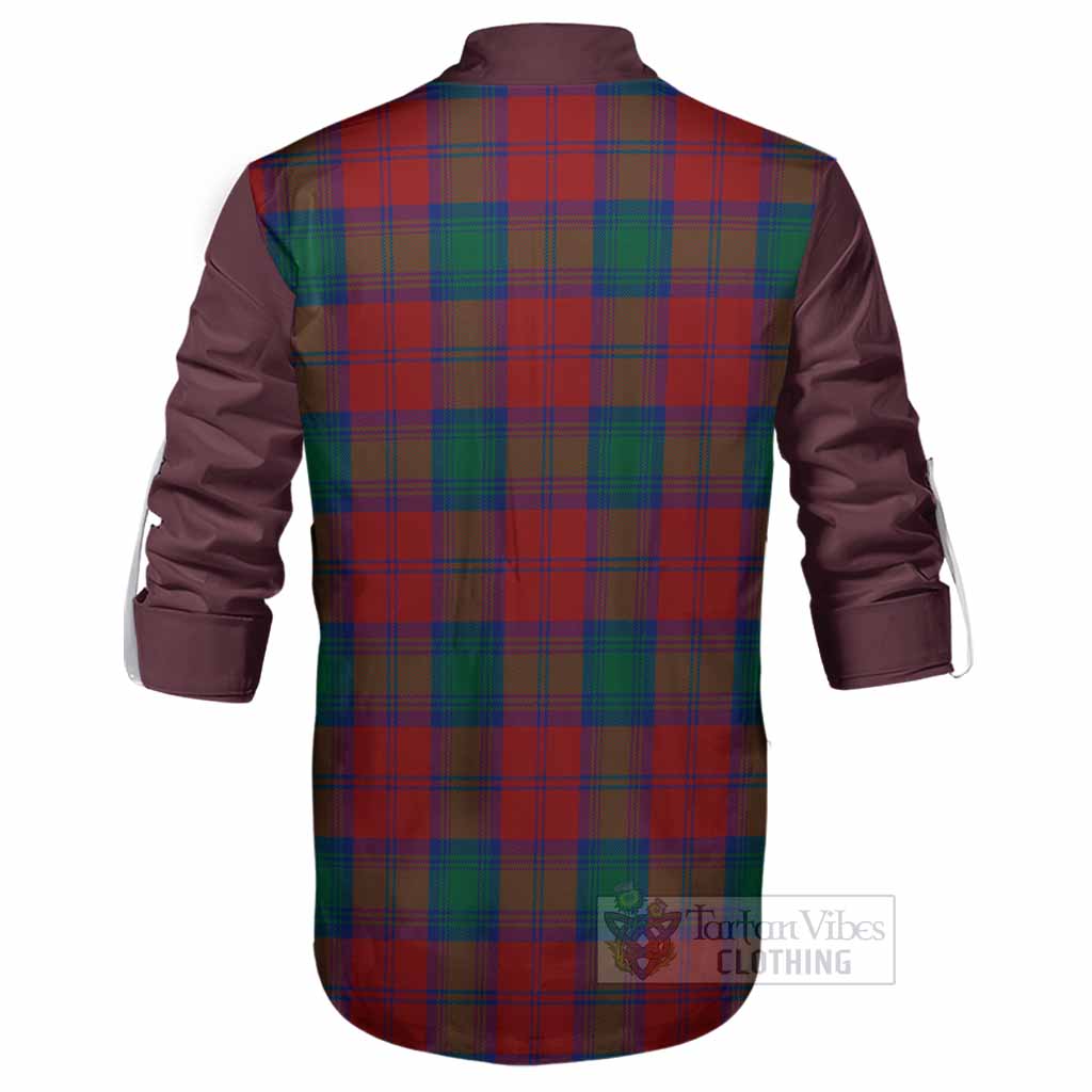 Auchinleck (Affleck) Tartan Accent Ghillie Shirt with Family Crest