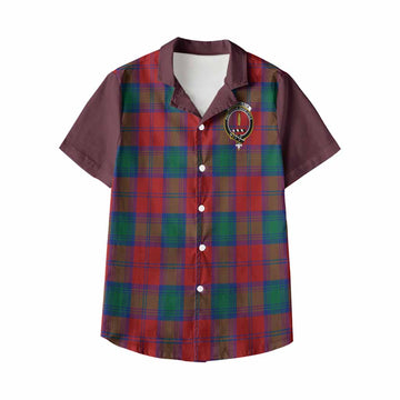 Auchinleck (Affleck) Tartan Accent Kid Hawaiian Shirt with Family Crest
