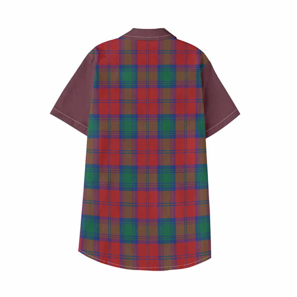 Auchinleck (Affleck) Tartan Accent Kid Hawaiian Shirt with Family Crest