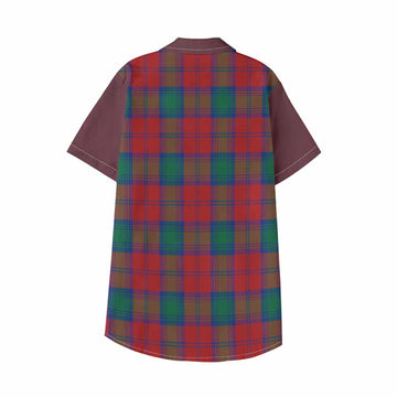 Auchinleck (Affleck) Tartan Accent Kid Hawaiian Shirt with Family Crest