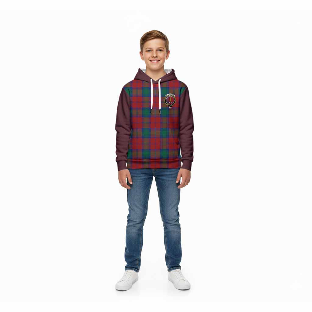 Auchinleck (Affleck) Tartan Accent Kid Hoodie with Family Crest