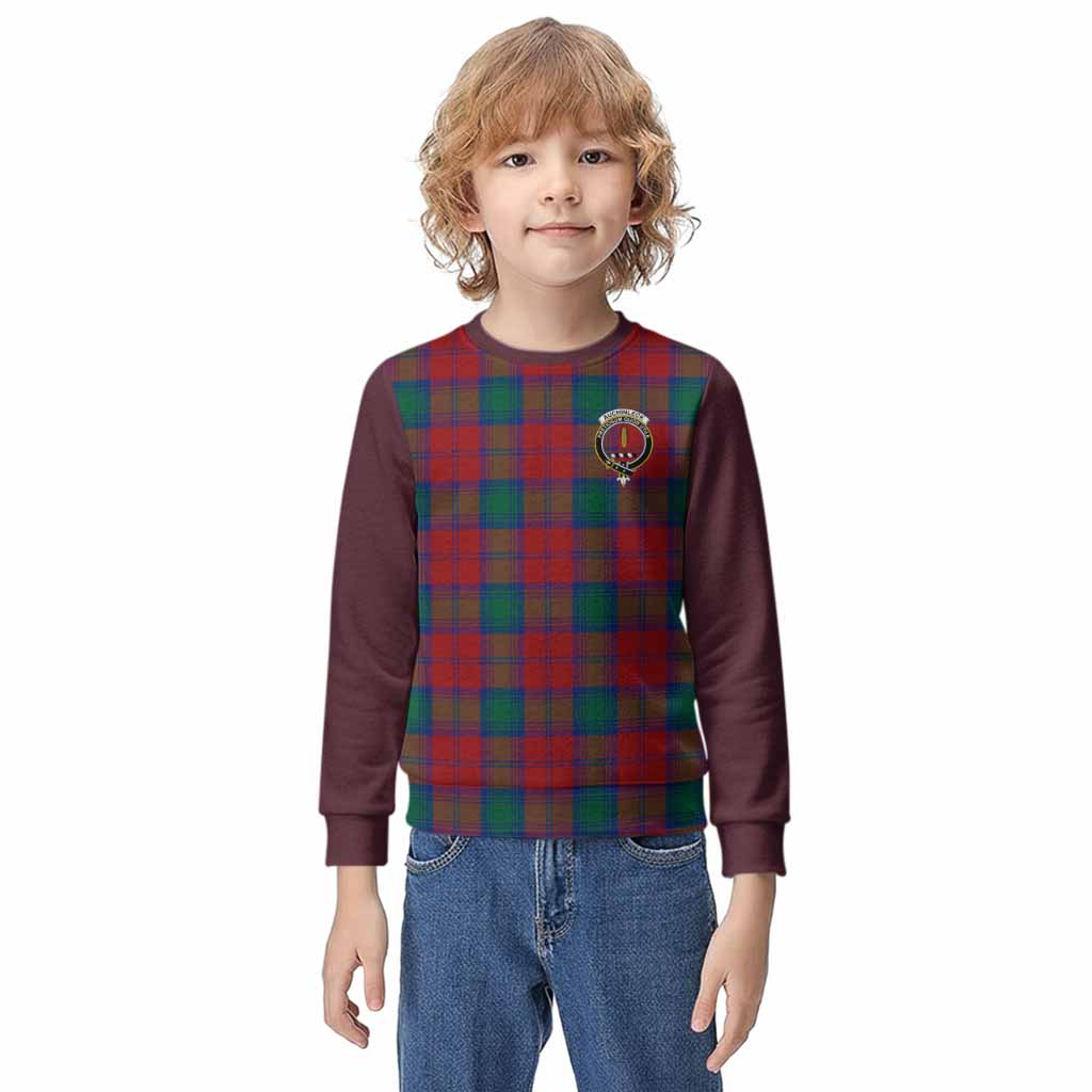 Auchinleck (Affleck) Tartan Accent Kid Knitted Sweatshirt with Family Crest