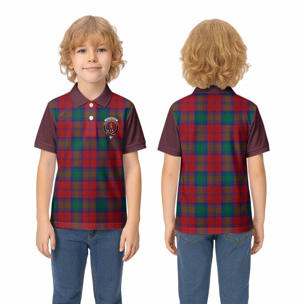 Auchinleck (Affleck) Tartan Accent Kid Polo Shirt with Family Crest