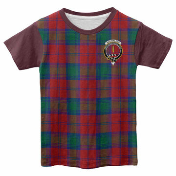 Auchinleck (Affleck) Tartan Accent Kid T-shirt with Family Crest