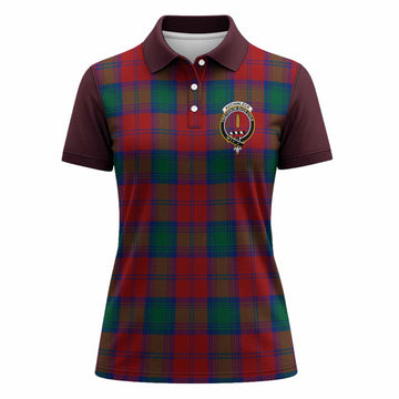Auchinleck (Affleck) Tartan Accent Women Polo Shirt with Family Crest