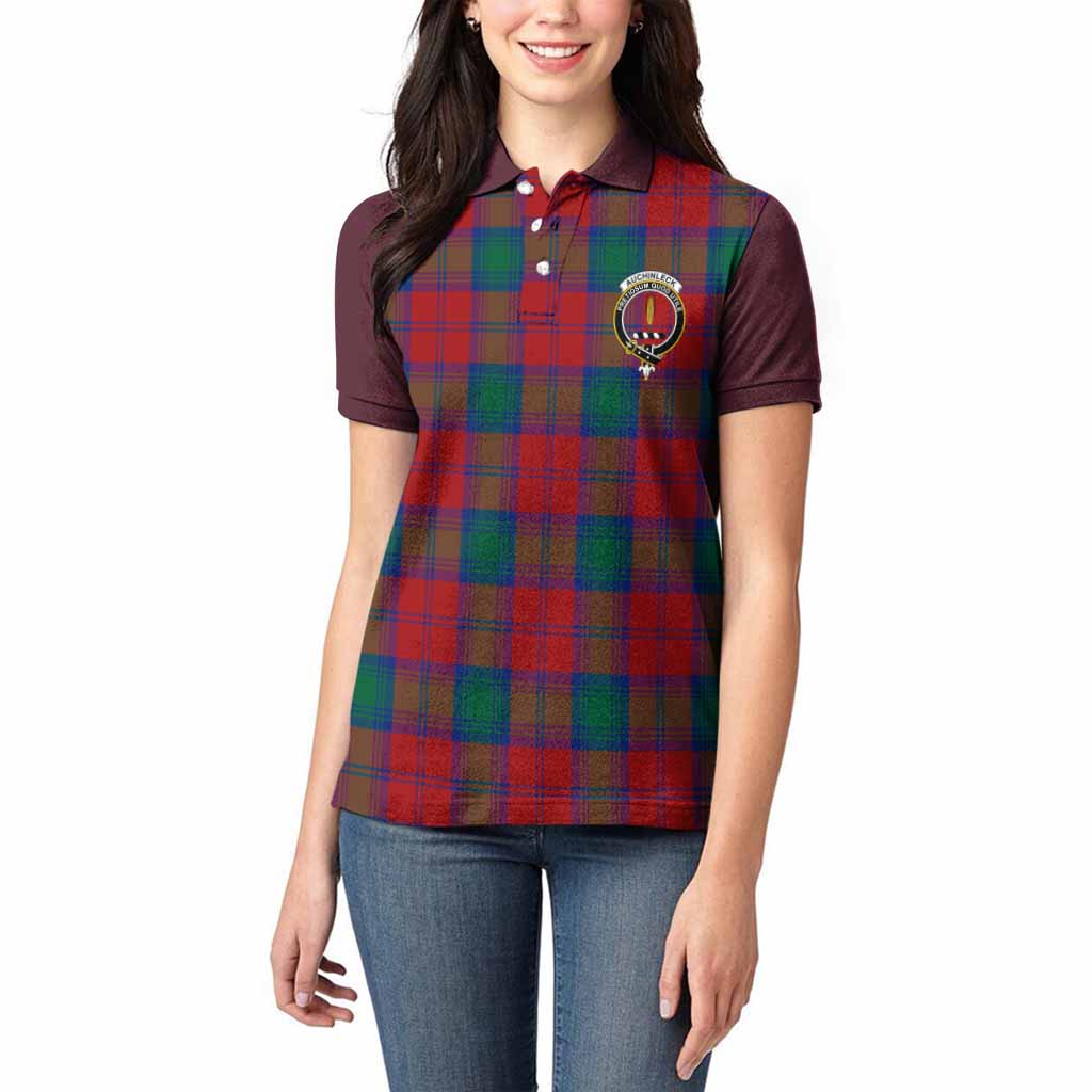 Auchinleck (Affleck) Tartan Accent Women Polo Shirt with Family Crest