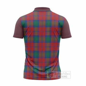 Auchinleck (Affleck) Tartan Accent Zipper Polo Shirt with Family Crest